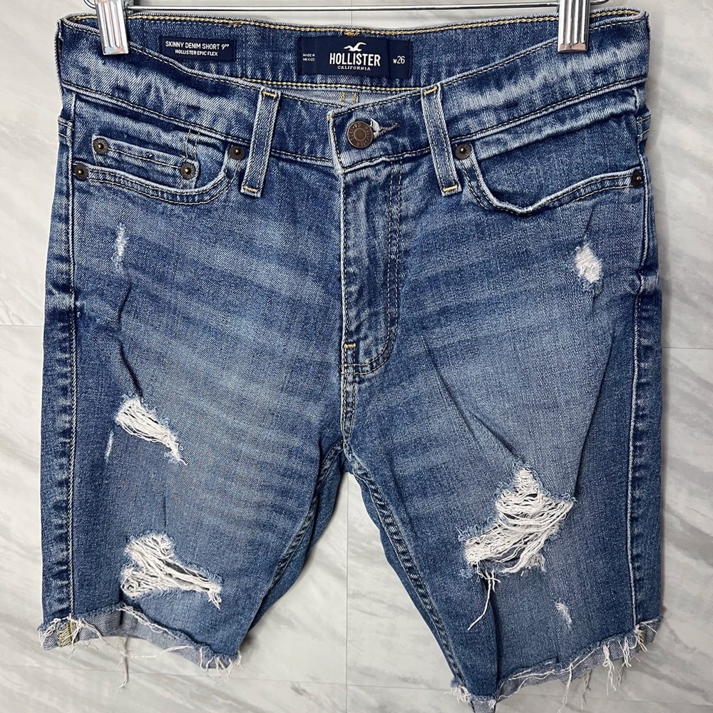 Hollister Skinny Denim Shorts 9’ Size 26